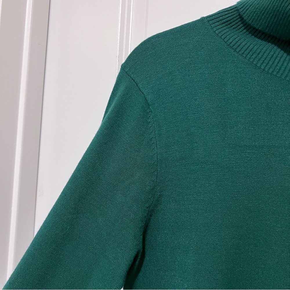 NWT Soft Surroundings Perfect Turtleneck Sweater in Green Sz. Medium (10-12) - Picture 6 of 12